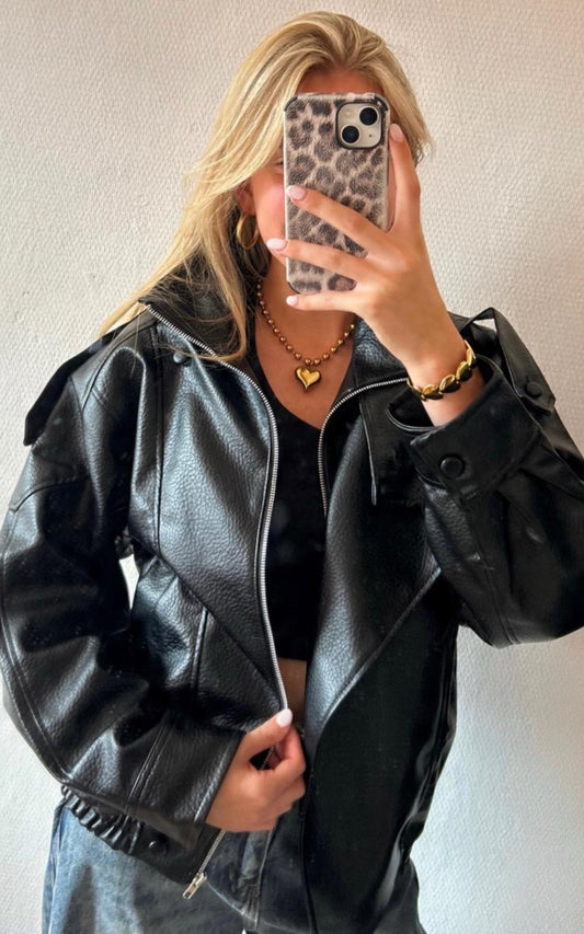 LEATHER JACKET • Black